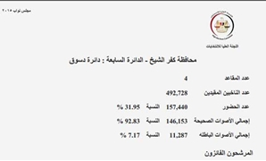 النتائج الرسمية للتصويت فى دائرة دسوق بكفر الشيخ